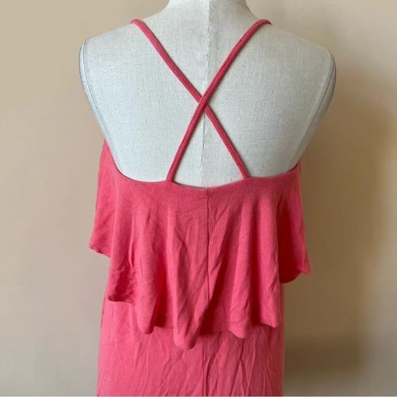 Free People beach tiered layered ruffle crisscrossed back dress 5910 - Picture 5 of 8